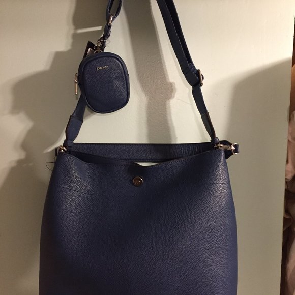Dkny Bags Dkny Winston Leather Hobo Blue Poshmark
